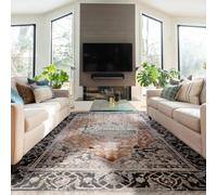 Large Distressed Persian Terracotta Rug - 290 x 200 cm - Medallion - Sovereign