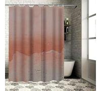 Terracotta Ombre Abstract Pattern Shower Curtain 180X180Cm,Wabi-Sabi Watercolor Modern Bathtub Curtain,Simple Home Decor Bathroom Curtain with Hooks