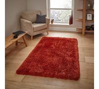 Terracotta Plain Shaggy Modern Handmade Acrylic Polyester Rug For Living Room And Bedroom-80Cm X 150Cm