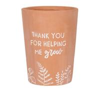 Terracotta Plant Pot With Text " Thank You For Helping Me Grow". Gift Idea. (Dia) 12.5 Cm