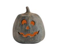 Terracotta Pumpkin Decorations, Handmade Autumn and Halloween Decorations for Home Garden, Cute Farmhouse Style Pumpkin Lantern Ornament, Fall Table Decor for Indoor Outdoor (E)