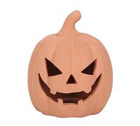 Terracotta Pumpkin Ornament - Halloween Decor, Jack-o-Lantern Design - 15cm, Indoor/Outdoor, Tea Light
