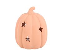 Terracotta Pumpkin Tealight Holder: Charming Autumn Decor with Intricate Cut-Out Design - Versatile Accent for Halloween and Fall Ambiance - Durable Craftsmanship for Long-Lasting Warmth and Glow