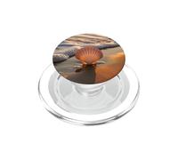 Terracotta Seashell Sunrise Ocean Waves Coastal Art PopSockets PopGrip for MagSafe