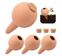 Terracotta Self-Watering Spikes Plant Watering Stake Automatic Slow Release Irrigation Stakes Clay Plant Waterings Globes Devices Water Feeders with Cork Stoppers for Indoor/Outdoor Potted Plants