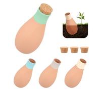 Terracotta Self-Watering Spikes Plant Watering Stakes Automatic Slow Release Irrigation Stakes Clay Plant Waterings Globes Devices Water Feeders with Cork Stoppers for Indoor/Outdoor Potted Plant