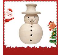 Terracotta Snowman Decor, Handmade Terracotta Snowman Figurines, White Clay Winter Decor for Holiday Table Ornaments, Rustic Unique Style Christmas Decorations Indoor Outdoor