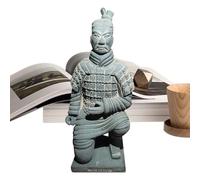 Terracotta Soldier Figure - Clay Model, Desktop Display Statue, Miniature Collectible Ornament, Army Historical , Kneeling Archer Sculpture, Decorative Artifact | For Ho