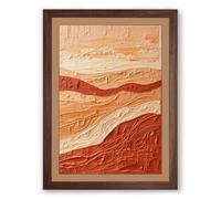 Terracotta Tides Abstract Framed Wall Art Print A1 (84.1×59.4cm) Walnut, Wall Decor for Living Room, Bedroom, Office & Home, Ready to Hang, Art Gift