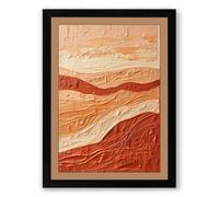 Terracotta Tides Abstract Framed Wall Art Print A2 (59.4×42cm) Black, Wall Decor for Living Room, Bedroom, Office & Home, Ready to Hang, Art Gift
