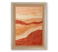 Terracotta Tides Abstract Framed Wall Art Print A2 (59.4×42cm) Oak, Wall Decor for Living Room, Bedroom, Office & Home, Ready to Hang, Art Gift