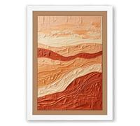 Terracotta Tides Abstract Framed Wall Art Print A3 (42×29.7cm) White, Wall Decor for Living Room, Bedroom, Office & Home, Ready to Hang, Art Gift