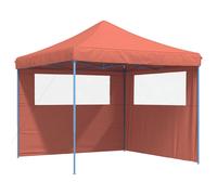 vidaXL Foldable Party Tent Pop-Up with 2 Sidewalls Terracotta