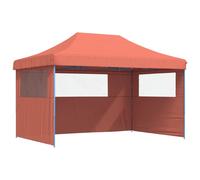 vidaXL Foldable Party Tent Pop-Up with 3 Sidewalls Terracotta