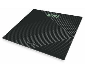 Terraillon Electronic Bathroom Scales Slim Black Glass Digital LCD Display 160KG