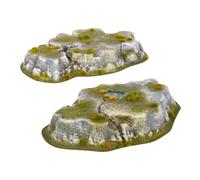 Terrain Crate Wargaming Hills | 2 Plastic Battlefield Hills | No Assembly Required | Compatible with Warhammer Age of Sigmar, 40K, Kings of War, Epic & More | 10-32mm Scale