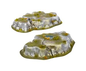 Terrain Crate Wargaming Hills | 2 Plastic Battlefield Hills | No Assembly Required | Compatible with Warhammer Age of Sigmar, 40K, Kings of War, Epic & More | 10-32mm Scale