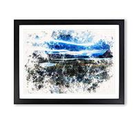 Terrain In Abisko Sweden Watercolour Modern Framed Print | A2 Black Framed Wall Art | Ready to Hang | Modern Historical Picture | Living Room Bedroom Lounge Office