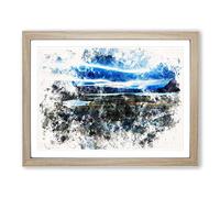 Terrain In Abisko Sweden Watercolour Modern Framed Print | A2 Oak Framed Wall Art | Ready to Hang | Modern Historical Picture | Living Room Bedroom Lounge Office