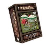TerrainCrate: Military Campsite by Mantic Games | 26 Unpainted 28mm PVC Terrain Pieces | Fantasy Scenery for D&D, Pathfinder, Warhammer | Includes Tents, Bedrolls, Campfires, Supply Dumps & More
