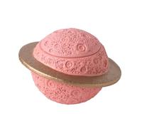 TerraKey Lunar Memorial Pet Urn: Gold Ring Celestial Sphere - 4 Colors for Pet Ashes, Airtight Keepsake (Pink)
