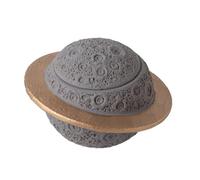 TerraKey Lunar Memorial Pet Urn: Gold Ring Celestial Sphere - 4 Colors for Pet Ashes, Airtight Keepsake (Grey)