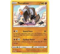Terrakion 092/185 Rare Pokemon Card (SWSH04 Vivid Voltage) + 1x TitanCards® Toploader