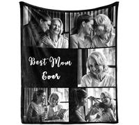 TERRALIX Personalised Memorial Blanket Custom Flannel Throw Blanket with Photo Text Customised Memorial Gifts for Loss of Loved One (5 Photos)