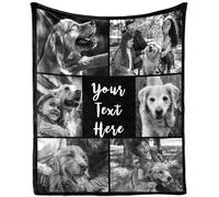 TERRALIX Personalised Memorial Blanket Custom Flannel Throw Blanket with Photo Text Customised Memorial Gifts for Loss of Loved One (6 Photos)