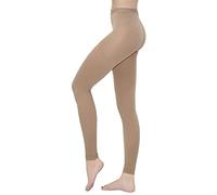 Terramed Advanced Graduated Compression Leggings Women - 20-30 mmHg Footless Microfiber Leggings Tights, Beige, Medium