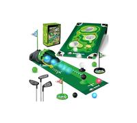 TERRAMUS 3 in 1 Kids Golf Set with Dinosaur Automatic Golf Returner, Golf Cornhole Board, Led Light Up Balls, Putting Mat, 3-8 Toddler Mini Golf Games, Indoor Outdoor Golf Toys Gift for Boys Girls 3+