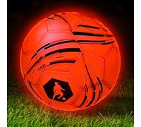 TERRAMUS Light Up Soccer Ball Age 3+, Glow in The Dark Soccer for Kids, Glowing Ball with 2 Color LED Lights, Outdoor Sports Toys for Boy & Girl Ages 6-12, Ideal Soccer Gifts for Kids & Teens