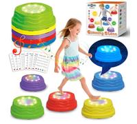 TERRAMUS Light up & Sound Stepping Stones for Kids, Toddler Sensory Toys Jump Balance Stones for Autism, 5 PCS Obstacle Course Indoor & Outdoor Equipment Improve Coordination, Gifts for Boys Girls 3+
