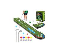 TERRAMUS Upgraded Golf Putting Mat for Kids, 7.8 Ft Putting Green with LED Light up Holes, Glowing Balls, 2 Clubs, Toy Golf Game Set, Golfing Mats Indoor Outdoor, Sport Golf Gift for Kids Teens Family