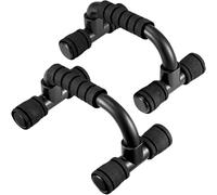 TerraNook Foldable Push Up Bars with Non-Slip Foam Grips - H-Shaped Push Up Handles & Board for Home Gym, Strength Training for Chest, Arms & Shoulder Workout (Black)