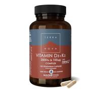 Terranova Vitamin D3 & K2 2000iu Vegan Bone & Teeth Health 100 Capsules | Vitamin D3 and K2 2000iu, Vegan D3 K2, D3 K2 MK-7 High Strength, Vit D3 K2 Supplement, Bone & Teeth Support, Men & Women