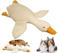 Terraphy White Duck Dog Toy, Great Stuffed White Duck Dog Toys, Realistic Goose Design, Durable Plush Chew Toy for Dogs Chew and Play (90cm/35.4in)