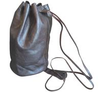 Terrapin Trading 11.L / 3gal Organic Leather Shoulder Drawstring Bucket Duffel Bag Genuine Moroccan HANDMADE