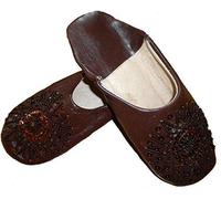 Terrapin Trading Fair Trade Ladies Moroccan Babouche Traditional Slippers (Brown)