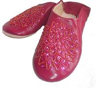 Terrapin Trading Fair Trade Ladies Moroccan Babouche Traditional Slippers (Fusia)