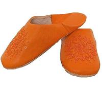Terrapin Trading Fair Trade Ladies Moroccan Babouche Traditional Slippers Orange