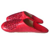 Terrapin Trading Fair Trade Ladies Moroccan Babouche Traditional Slippers(red)