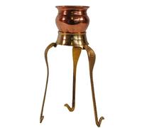 Terrapin Trading Lota Pot Size 4 with Stand - Kalash Hindu Pooja Religious Surya Pouring Puja Legs Chakra Diwali Holi