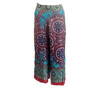 Terrapin Trading Ltd Gypsy Paisley Wrap Festival Hippy Lightweight Culottes Travel Trousers 10-14 Red