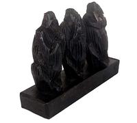 Terrapin Trading Ltd Ugandan Wood See Hear Speak No Evil 3 Wise Monkeys Mystical Apes Carving Statue