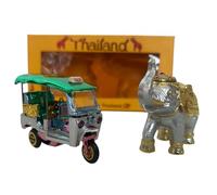 Terrapin Trading Thai Tuk Tuk & Elephant Ornament Gift Set