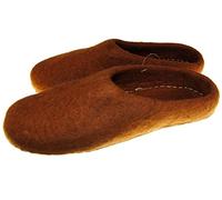 Terrapin Trading Wool Felt Slippers |Nepal | Handmade | Fair Trade | 14 Colours | 10 Sizes Brown