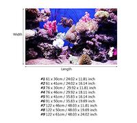 Terrarium Background, 3D Aquarium Background PVC Adhesive Poster 3D Effect Adhesive Coral Seaworld Poster Aquarium Decor for Fish Box Decoration (122 * 61cm)