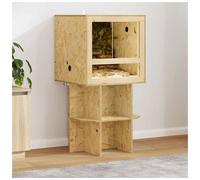 Terrarium Base Brown OSB 50x50x50 cm Matte Storage Stand Indoor with Shelves kit