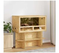 Terrarium Base Brown OSB Matte 100x50x50cm Rustic Indoor Reptile Storage Cabinet